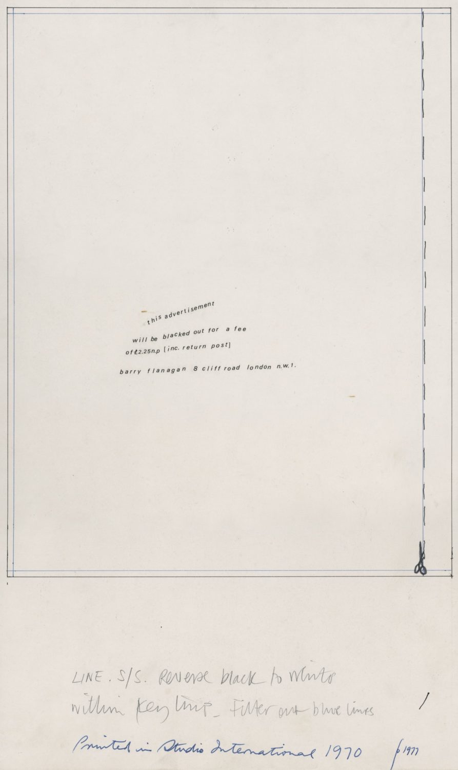 Template for Black Ad, 1970